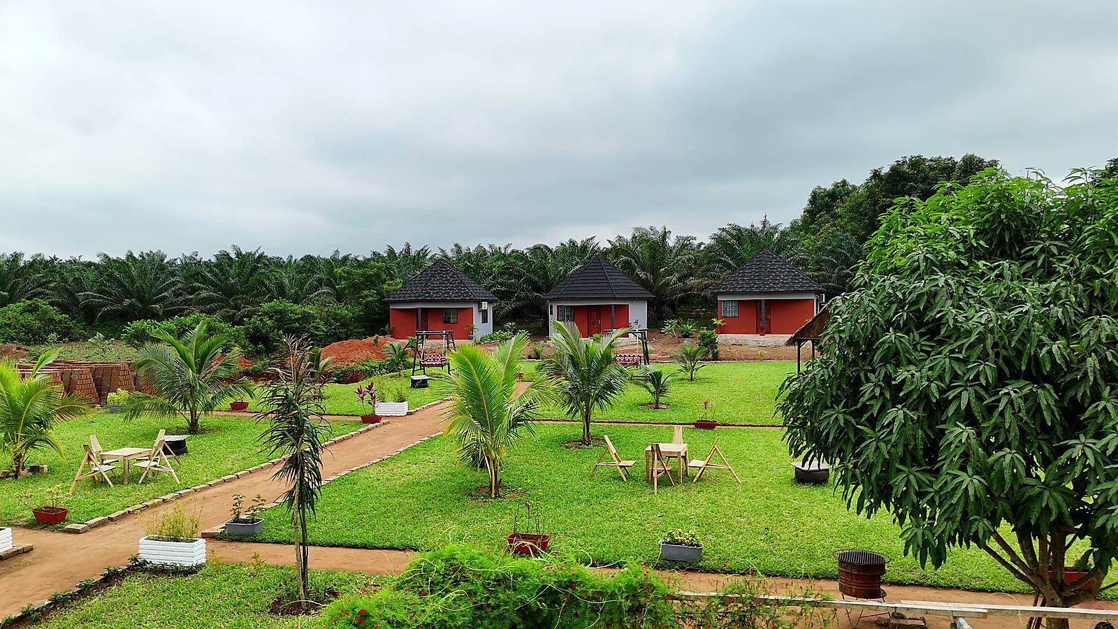 Vue d'ensemble du domaine et de la palmeraie